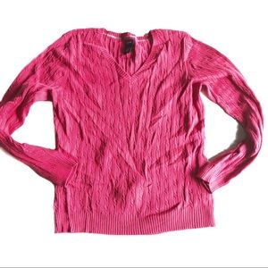 Izod pink cable knit sweater